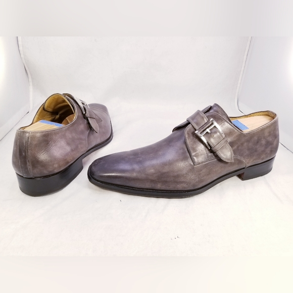 DESIGNER MAGNANNI MEN SHOES LOAFERS MONK STRAP BROWN LEATHER SIZE 12 M EUC - Picture 3 of 11